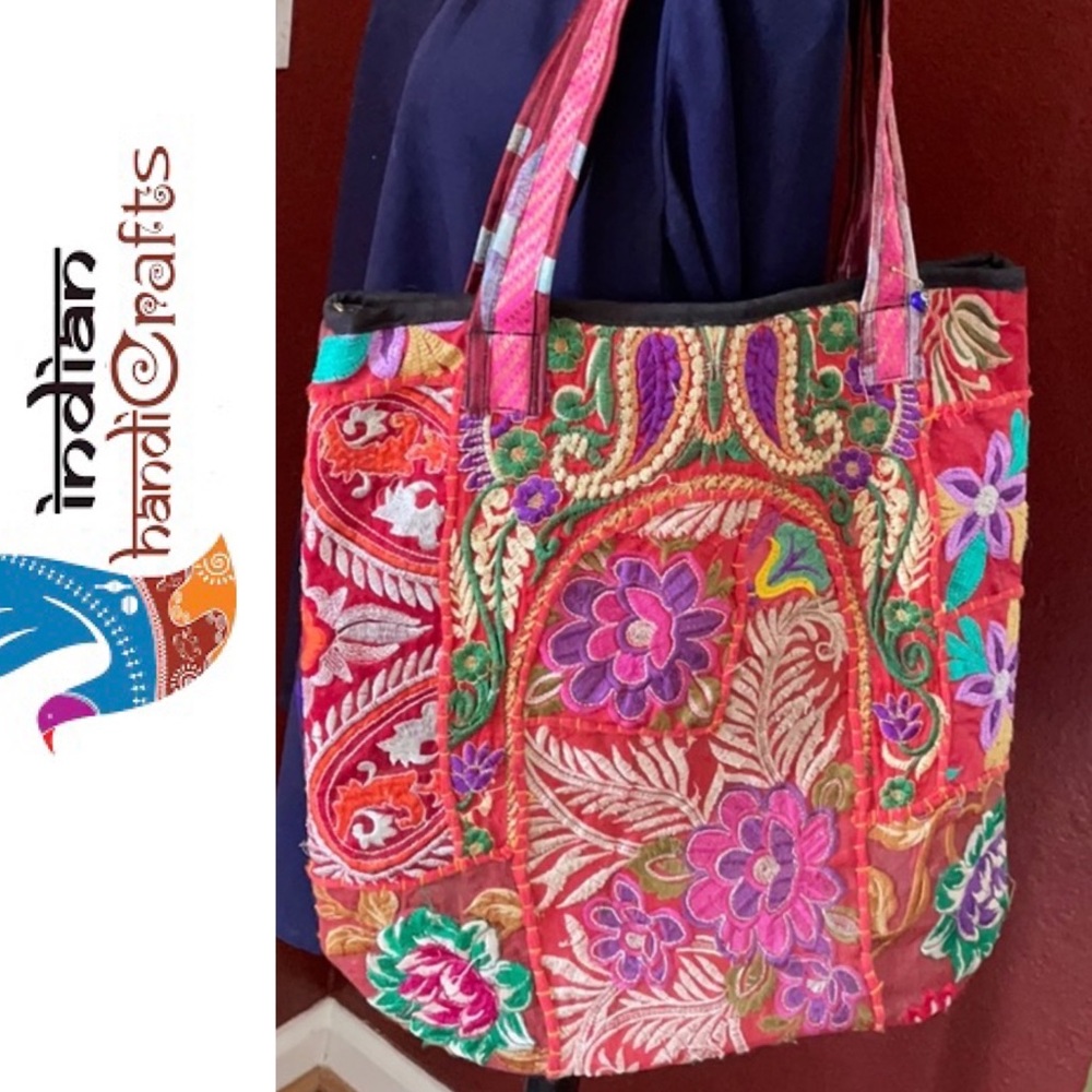 Multi Colored, Hand Embroidered Boho Shoulder Bag - image 1
